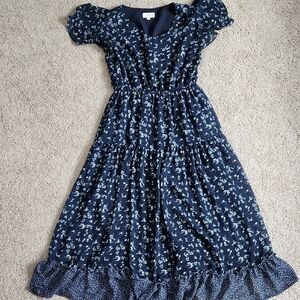 Orange Creek Navy Blue Floral Women's Dress